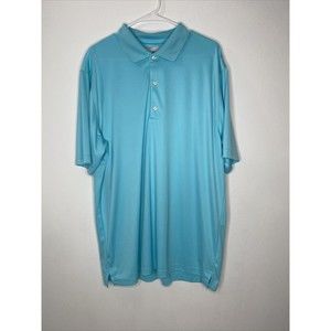 Greg Norman Polo Shirt Mens XL Blue Aqua Golf Shirt - Play Dry Short Sleeve
